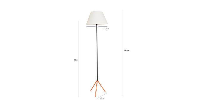 Beatrice Floor Lamp (White Shade Colour, Cotton Shade Material, Black & Copper) by Urban Ladder - Design 1 Dimension - 408030