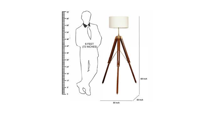 Bijou Floor Lamp (Brown, White Shade Colour, Cotton Shade Material) by Urban Ladder - Design 1 Dimension - 408031