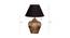 Ashton Table Lamp (Brown, Black Shade Colour, Cotton Shade Material) by Urban Ladder - Design 1 Dimension - 408034