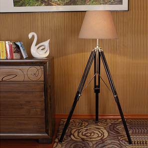 Floor Lamps Design Blanche Floor Lamp (Black, Cotton Shade Material, Beige Shade Colour)