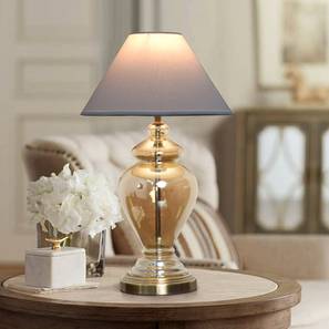 Table Lamps Design Colton Table Lamp (White Shade Colour, Cotton Shade Material, Champagne)