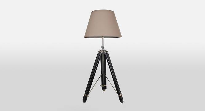 Camille Floor Lamp (Black, Cotton Shade Material, Beige Shade Colour) by Urban Ladder - Cross View Design 1 - 408066