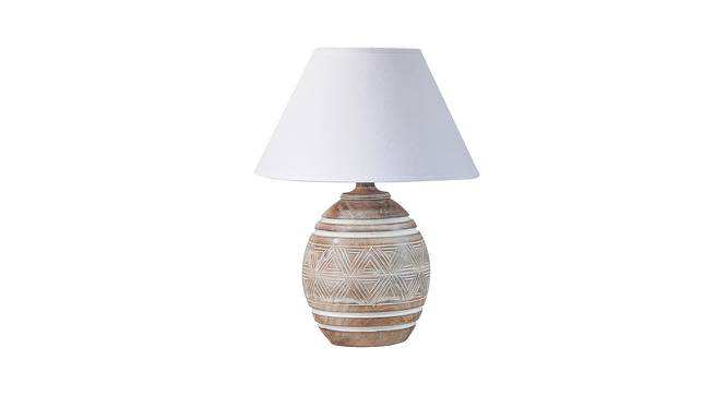 Blake Table Lamp (White Shade Colour, Cotton Shade Material, White Distress) by Urban Ladder - Cross View Design 1 - 408080