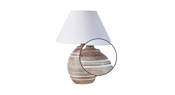Blake Table Lamp (White Shade Colour, Cotton Shade Material, White Distress) by Urban Ladder - Design 1 Side View - 408095