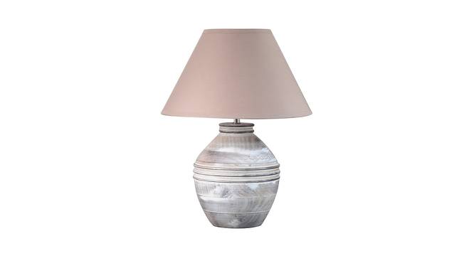 Emerson Table Lamp (Cotton Shade Material, Beige Shade Colour, White Distress) by Urban Ladder - Cross View Design 1 - 408330