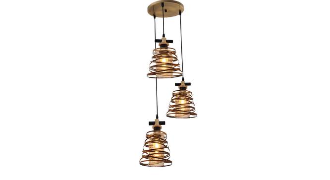 Dorothee Hanging Lamp (Black & Brass) by Urban Ladder - Design 1 Side View - 408332