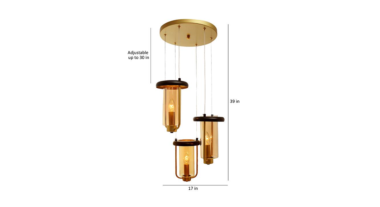 Dionne hanging lamp brass and black 6