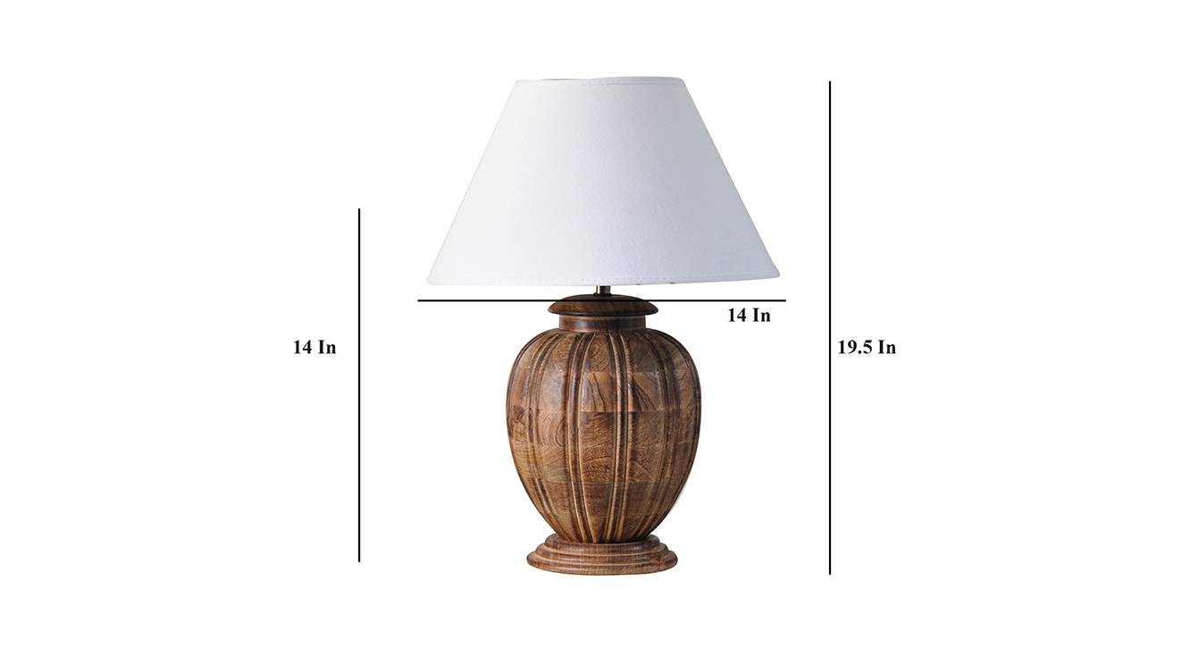 Emery   white table lamp natural wood 6