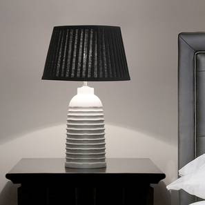 Table Lamps Design Geneva Table Lamp (White, Black Shade Colour, Cotton Shade Material)