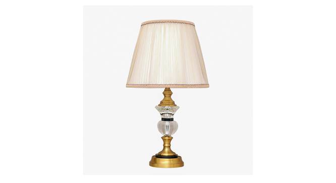Germaine Table Lamp (White Shade Colour, Cotton Shade Material, Black & Brass) by Urban Ladder - Cross View Design 1 - 408396