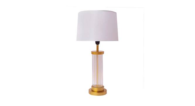 Giselle Table Lamp (Brass, White Shade Colour, Cotton Shade Material) by Urban Ladder - Cross View Design 1 - 408398
