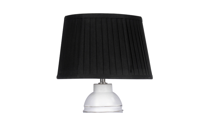 Geneva Table Lamp (White, Black Shade Colour, Cotton Shade Material) by Urban Ladder - Design 1 Side View - 408409