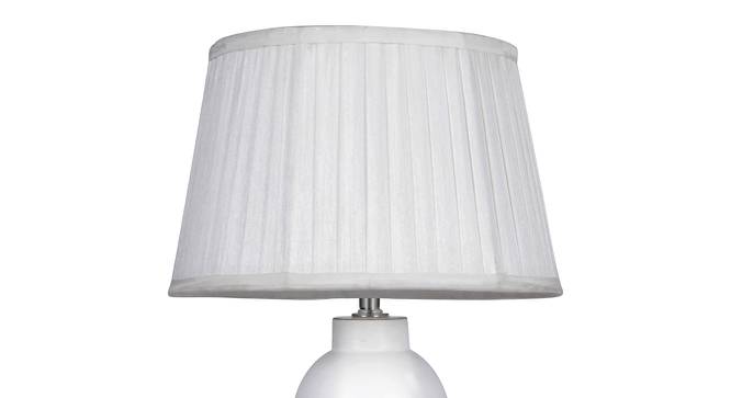 Geneva Table Lamp (White, White Shade Colour, Cotton Shade Material) by Urban Ladder - Design 1 Side View - 408411
