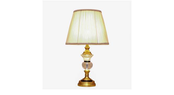 Germaine Table Lamp (White Shade Colour, Cotton Shade Material, Black & Brass) by Urban Ladder - Design 1 Side View - 408413