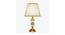 Germaine Table Lamp (White Shade Colour, Cotton Shade Material, Black & Brass) by Urban Ladder - Design 1 Side View - 408413