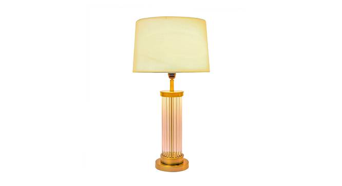 Giselle Table Lamp (Brass, White Shade Colour, Cotton Shade Material) by Urban Ladder - Design 1 Side View - 408415