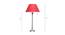 Grayson Table Lamp (Cotton Shade Material, Chrome, Maroon Shade Colour) by Urban Ladder - Design 1 Dimension - 408445