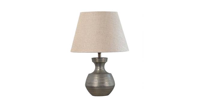 Jaxon Table Lamp (Silver, Cotton Shade Material, Beige Shade Colour) by Urban Ladder - Cross View Design 1 - 408477