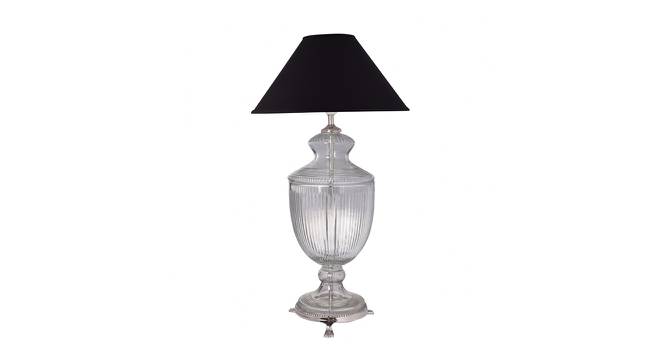 Hazel Table Lamp (Black Shade Colour, Cotton Shade Material, Clear Glass) by Urban Ladder - Cross View Design 1 - 408479