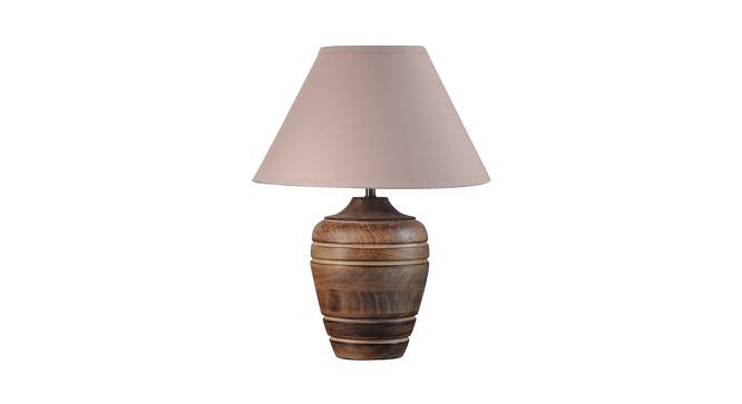 Kingston Table Lamp (Cotton Shade Material, Beige Shade Colour, Natural Wood) by Urban Ladder - Cross View Design 1 - 408487