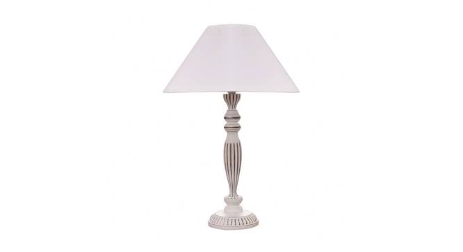 Kurt Table Lamp (White, White Shade Colour, Cotton Shade Material) by Urban Ladder - Cross View Design 1 - 408491