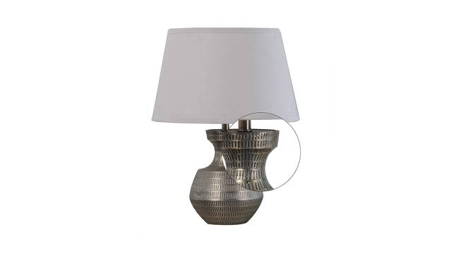 Jaxon Table Lamp (Silver, Black Shade Colour, Cotton Shade Material) by Urban Ladder - Design 1 Side View - 408499