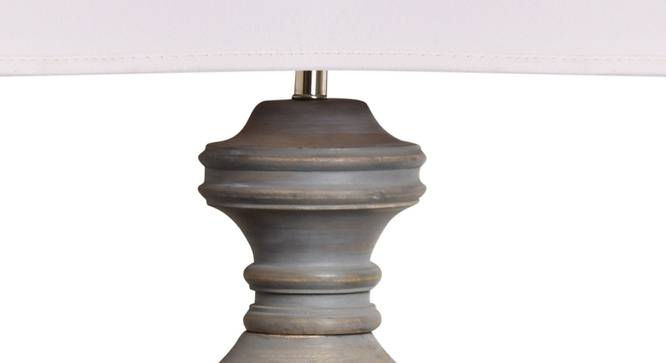 Kingsley Table Lamp (Grey, White Shade Colour, Cotton Shade Material) by Urban Ladder - Design 1 Side View - 408510