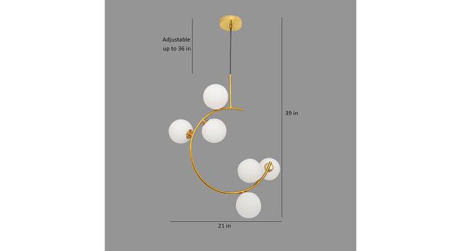 Jasmon Chandelier (Brass & White) by Urban Ladder - Design 1 Dimension - 408523