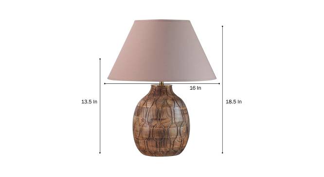 Hayden Table Lamp (Cotton Shade Material, Beige Shade Colour, Natural Wood) by Urban Ladder - Design 1 Dimension - 408533