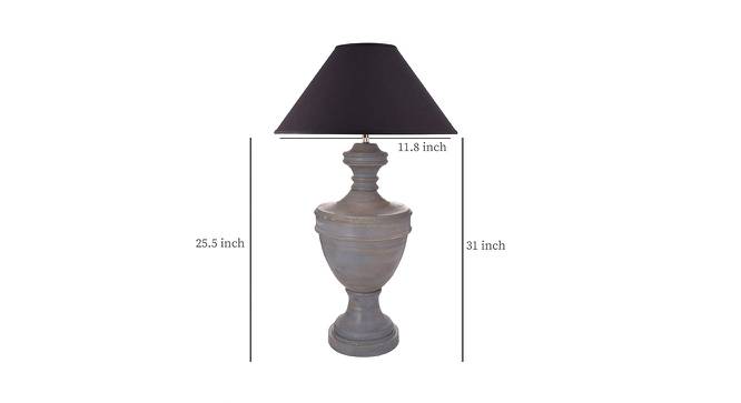 Kipling Table Lamp (Grey, Black Shade Colour, Cotton Shade Material) by Urban Ladder - Design 1 Dimension - 408539