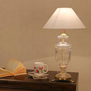 Table Lamps Design Logan Table Lamp (White Shade Colour, Cotton Shade Material, transparent)