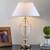 Miguel   white table lamp clear glass lp