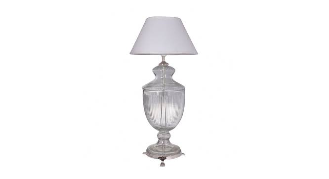Parker Table Lamp (White Shade Colour, Cotton Shade Material, Clear Glass) by Urban Ladder - Cross View Design 1 - 408569