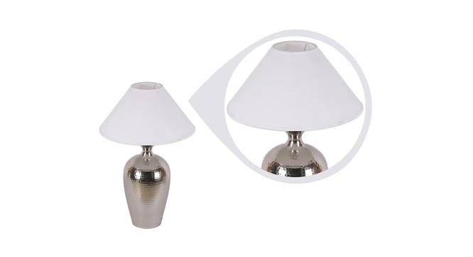 Sawyer Table Lamp (White Shade Colour, Cotton Shade Material, Chrome) by Urban Ladder - Cross View Design 1 - 408570