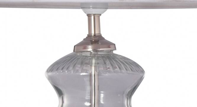 Parker Table Lamp (White Shade Colour, Cotton Shade Material, Clear Glass) by Urban Ladder - Design 1 Side View - 408592
