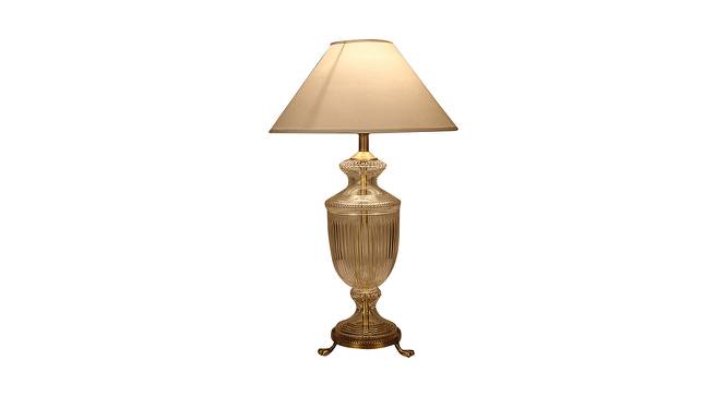 Logan Table Lamp (White Shade Colour, Cotton Shade Material, transparent) by Urban Ladder - Design 1 Side View - 408599