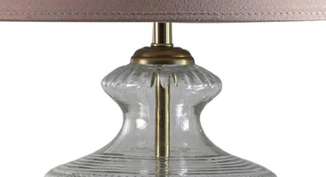 Milan Table Lamp (Cotton Shade Material, Beige Shade Colour, Clear Glass) by Urban Ladder - Design 1 Side View - 408603