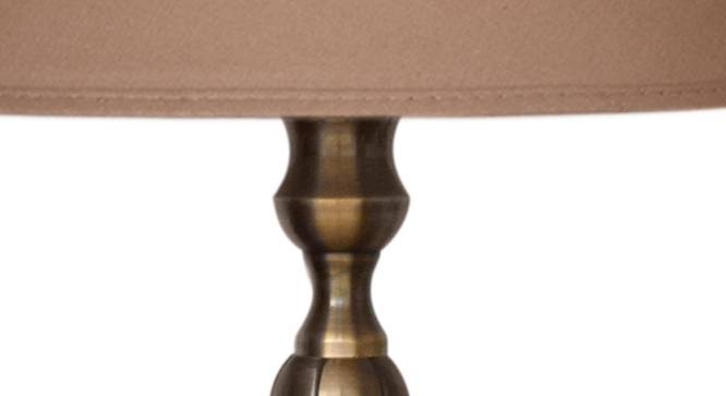Oliver Table Lamp (Antique Brass, Cotton Shade Material, Beige Shade Colour) by Urban Ladder - Design 1 Side View - 408605