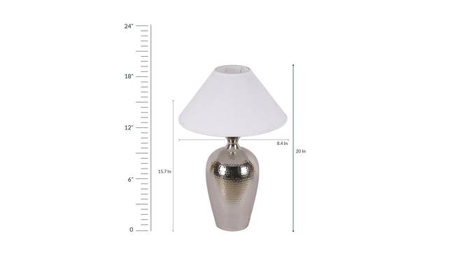 Sawyer Table Lamp (White Shade Colour, Cotton Shade Material, Chrome) by Urban Ladder - Design 1 Dimension - 408624
