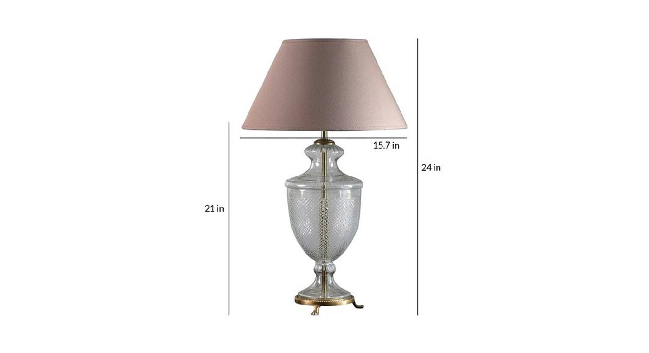 Milan   beige table lamp clear glass 6