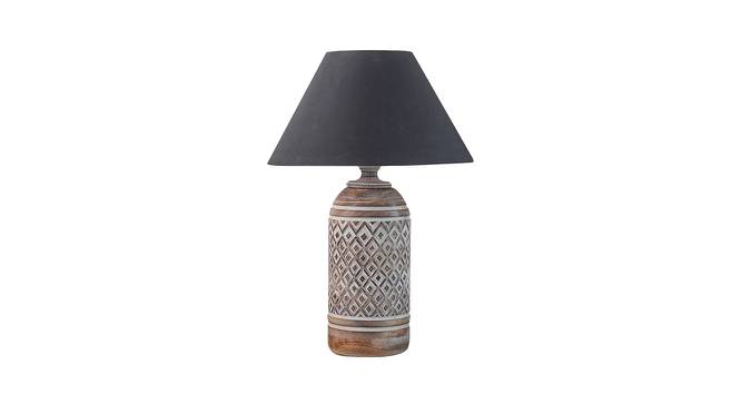 Waylon Table Lamp (Black Shade Colour, Cotton Shade Material, White Distress) by Urban Ladder - Cross View Design 1 - 408657