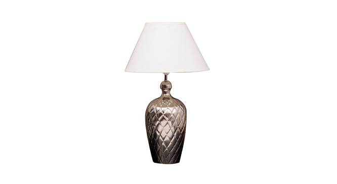 Easton Table Lamp (Nickel, White Shade Colour, Cotton Shade Material) by Urban Ladder - Cross View Design 1 - 408711