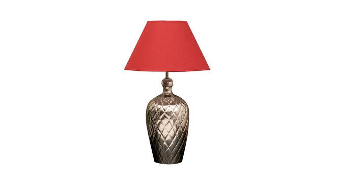 Easton Table Lamp (Nickel, Cotton Shade Material, Maroon Shade Colour) by Urban Ladder - Cross View Design 1 - 408714