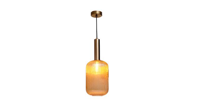 Delphine Hanging Lamp (Amber, Matt Gold & Brass) by Urban Ladder - Design 1 Side View - 408720