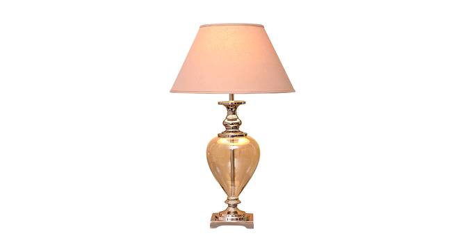 Guilia Table Lamp (Nickel, Cotton Shade Material, Beige Shade Colour) by Urban Ladder - Design 1 Side View - 408723