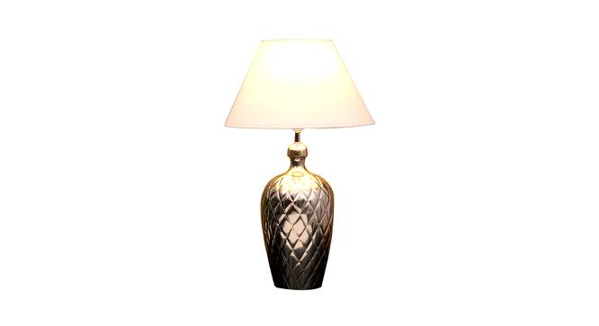 Easton Table Lamp (Nickel, White Shade Colour, Cotton Shade Material) by Urban Ladder - Design 1 Side View - 408726
