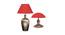 Easton Table Lamp (Nickel, Cotton Shade Material, Maroon Shade Colour) by Urban Ladder - Front View Design 1 - 408744
