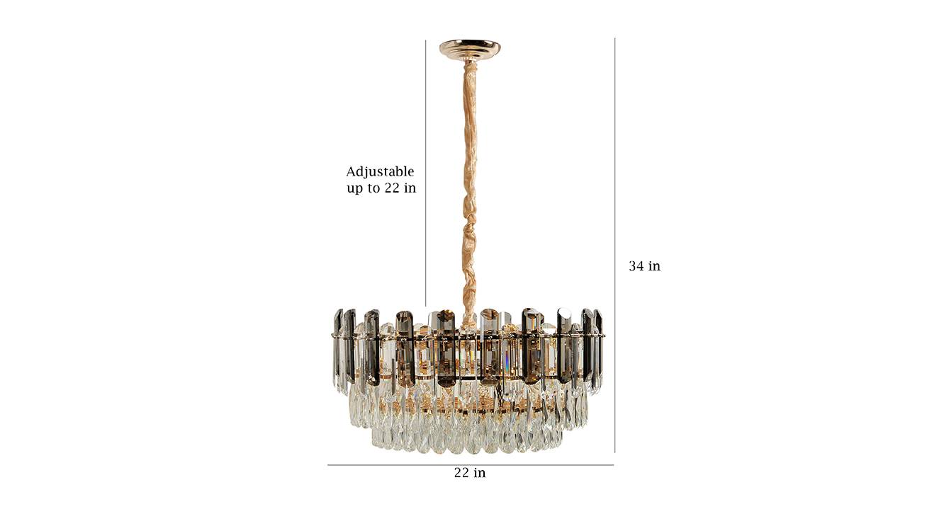 Althia chandelier rose gold and smoke 6