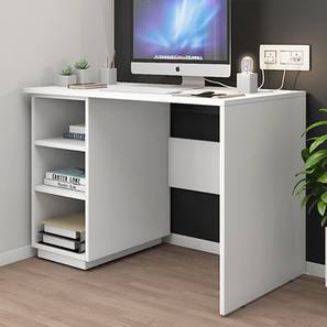 Hutch Desks Design Delrick Engineered Wood Study Table in Frosty White Finish