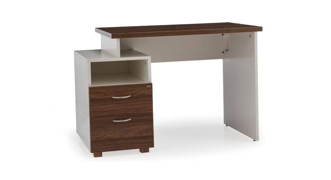Aarya Office Table (Walnut Finish, Brown & White) by Urban Ladder - Cross View Design 1 - 408894